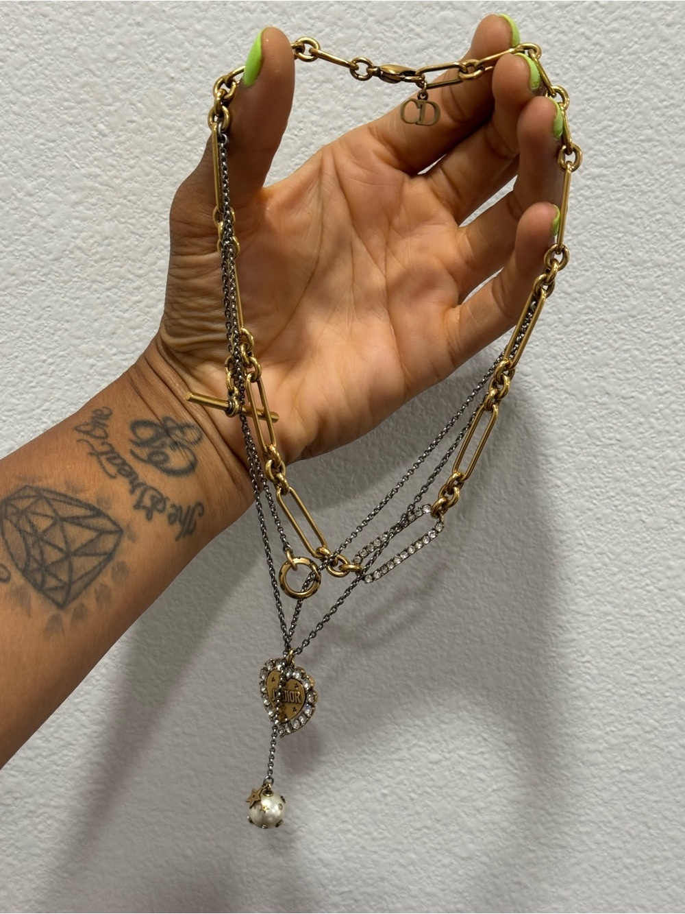 AUTHENTIC Dior Layered Gold and Pearl Necklace - Picture 7 of 10